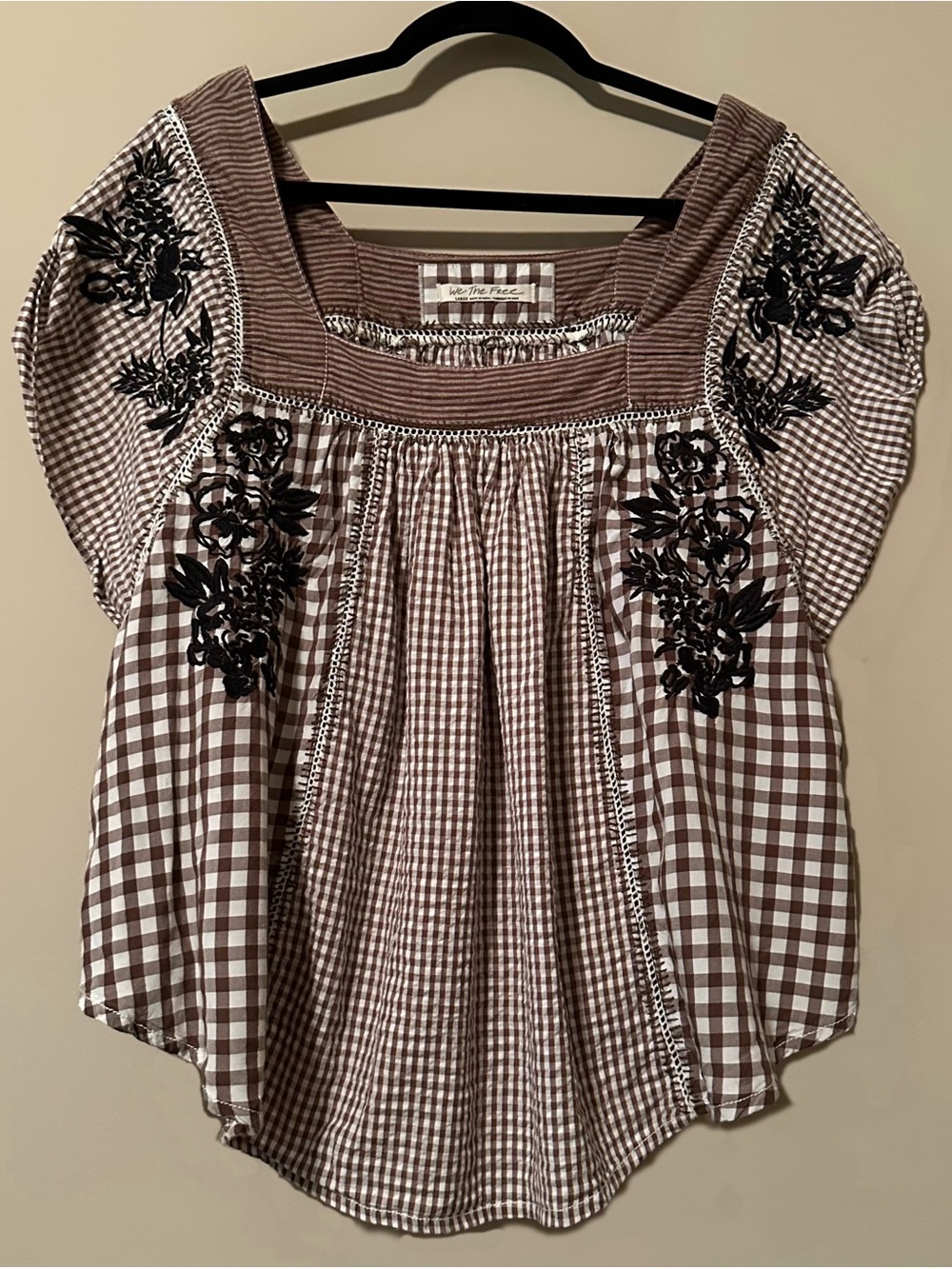 We The Free Square-Neck Peasant Top